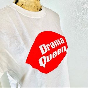 Kids Tee “Drama Queen” New White Tshirt in large, size 12 / 14